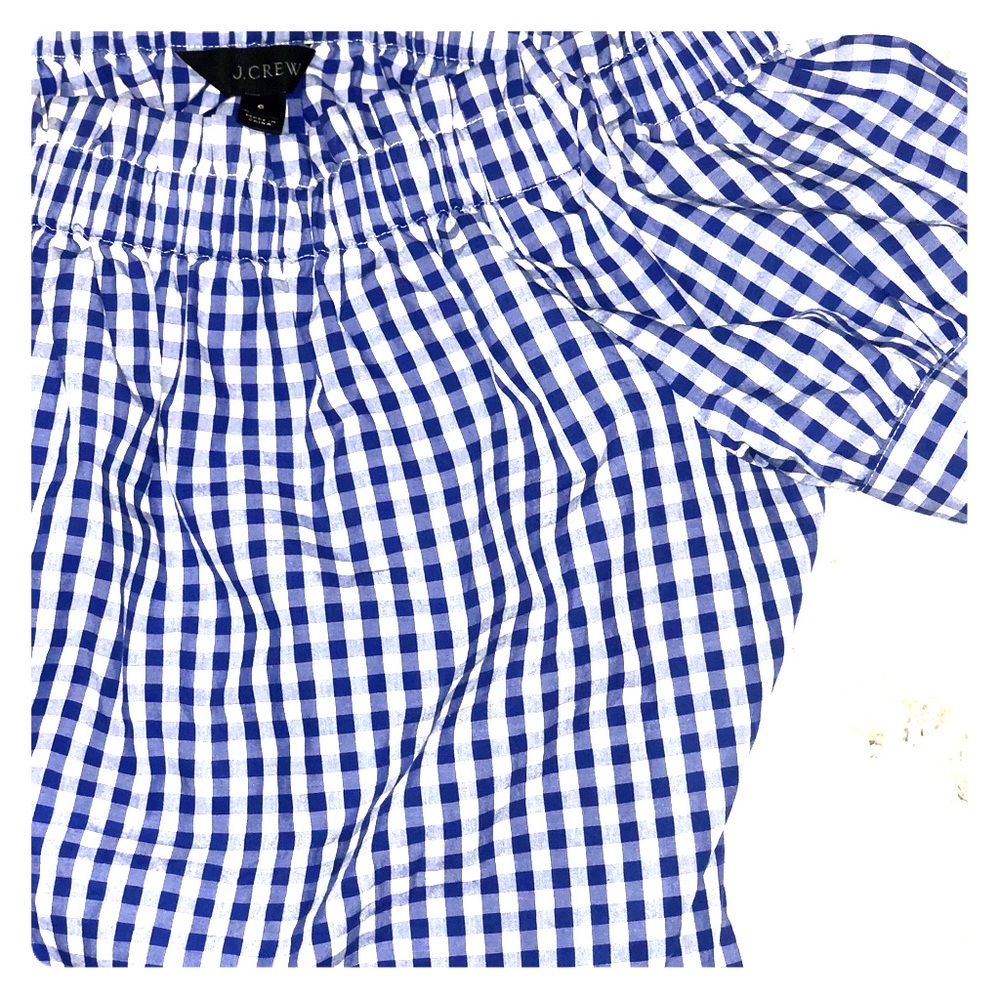 Jcrew gingham off-the-shoulder top!